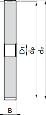 Габаритные размеры шестерни плоской модуля M1.5 Z=85
