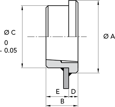 Чертеж приварной ступицы с диаметром фланца 70 мм под коническую втулку Taper Lock (Bush) 1210