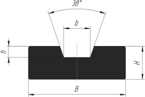 Габаритные размеры направляющей для самоцентрирующегося ремня шириной 50 мм типа Tk10