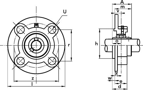 Технические характеристики подшипникового узла UCFC 210