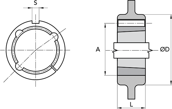 Чертеж адаптера увеличения диаметра вала до 60 мм под коническую втулку Taper Lock (Bush) 1210