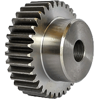Шестеренка цилиндрическая зуб прямой модуль M1.5 Z=35 со ступицей